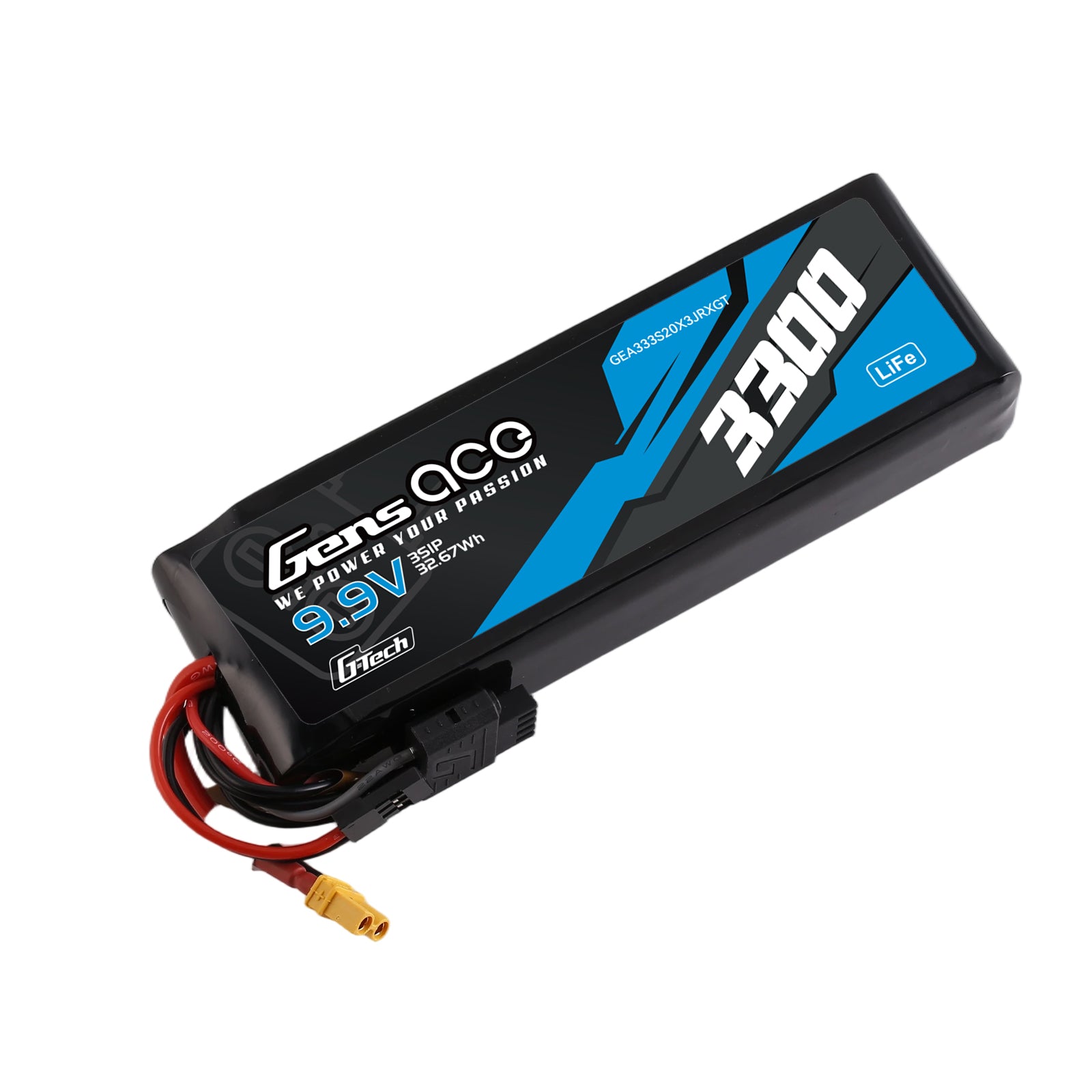 Gens Ace 3300mAh 3S 20C batterie LiFe XT30 9,9V TX RX