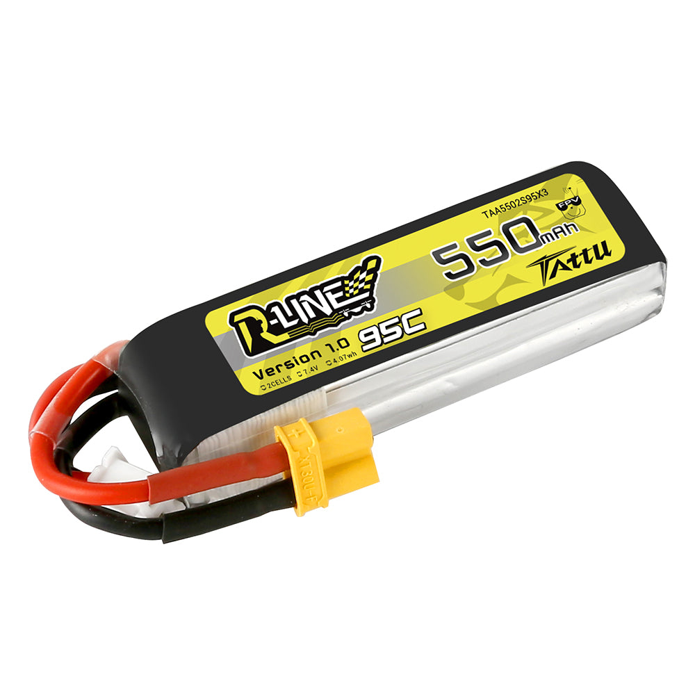 Tattu R-Line 550mAh 2S 95C batterie LiPo 7.4V XT30 FPV Race