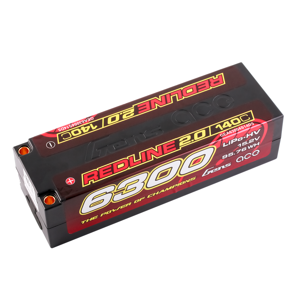 Gens Ace Redline 2.0 6300mAh 4S 140C batterie LiPo HV Bullet