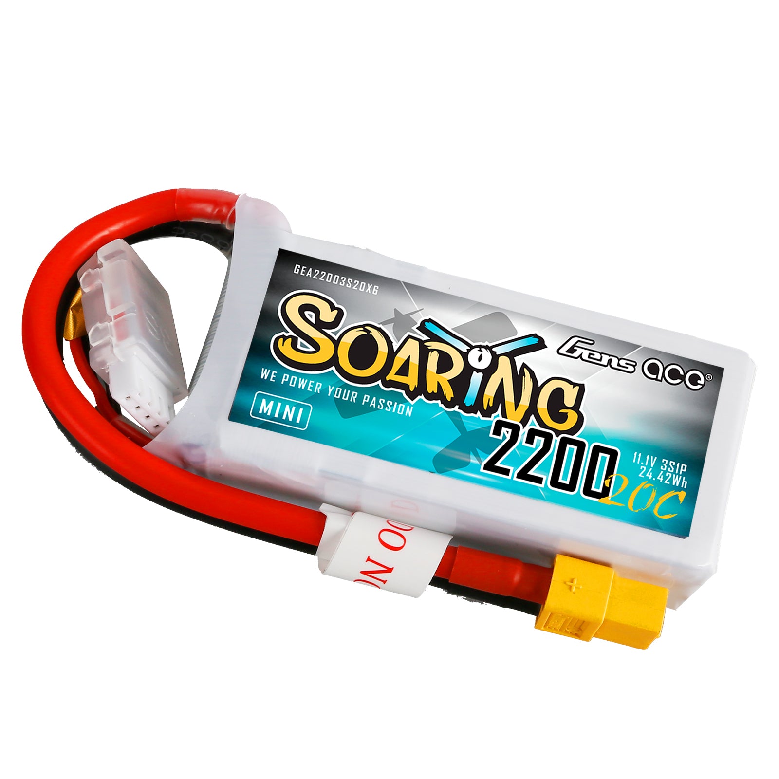 Gens Ace Soaring 2200mAh 3S 20C 11.1V batterie LiPo XT60