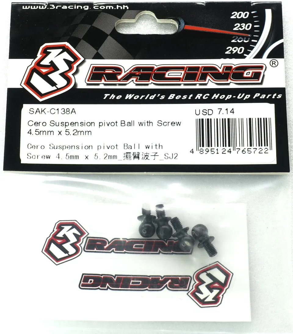 3Racing Cero SAK-C138A rotule suspension 4.5mm avec vis