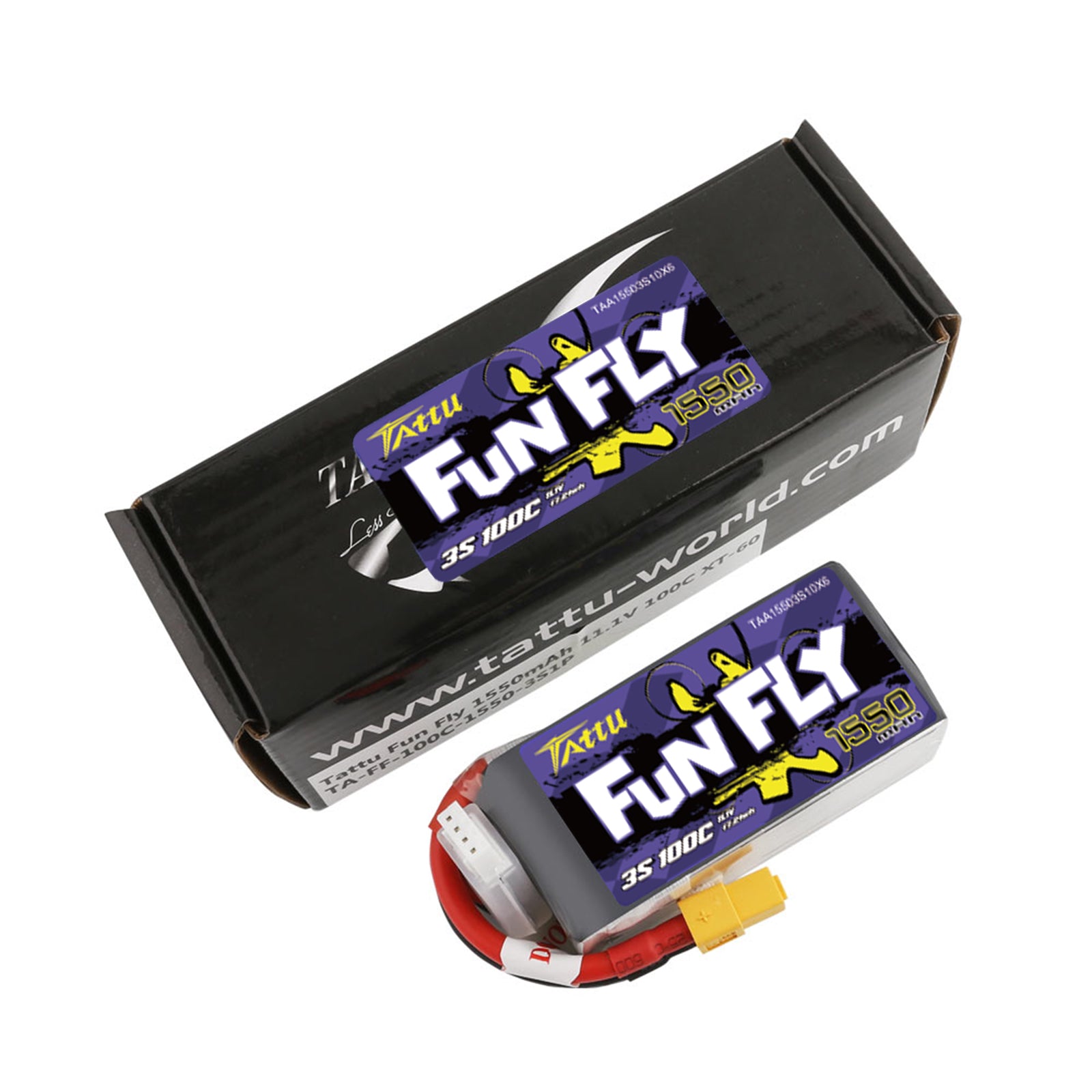 Tattu Funfly 1550mAh 3S batterie LiPo 100C XT60