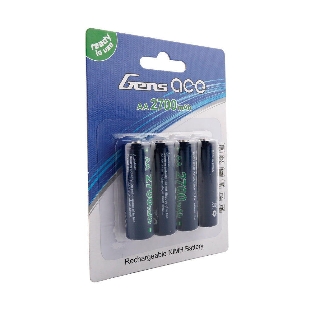Gens Ace NiMH AA 2700mAh 1.2V pile rechargeable lot de 4