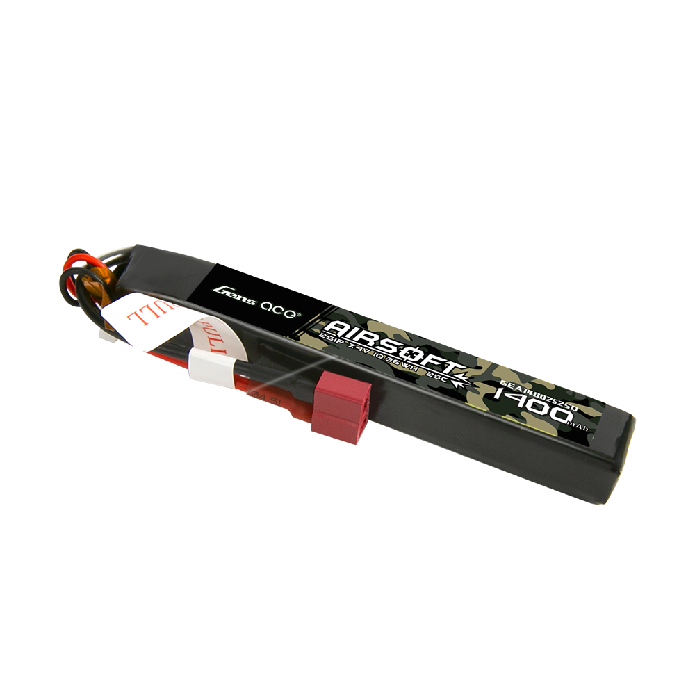 Gens Ace Airsoft Battery 1400mAh 2S batterie lipo 7.4V Deans
