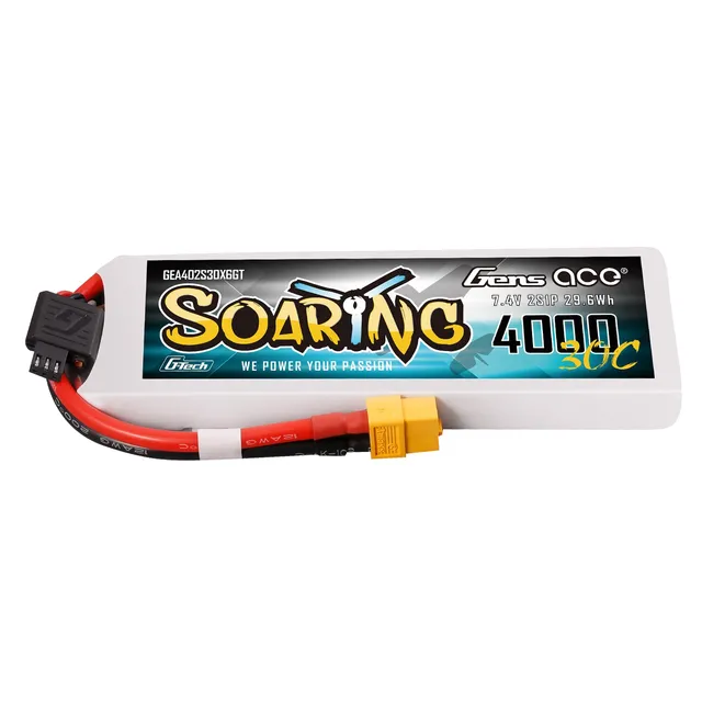 Gens ace Soaring 4000mAh 2S 30C batterie LiPo XT60 7,4V