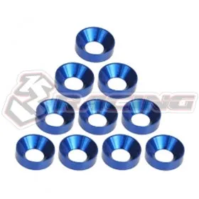 3Racing Parts rondelles M4 fraisées alu bleues x10