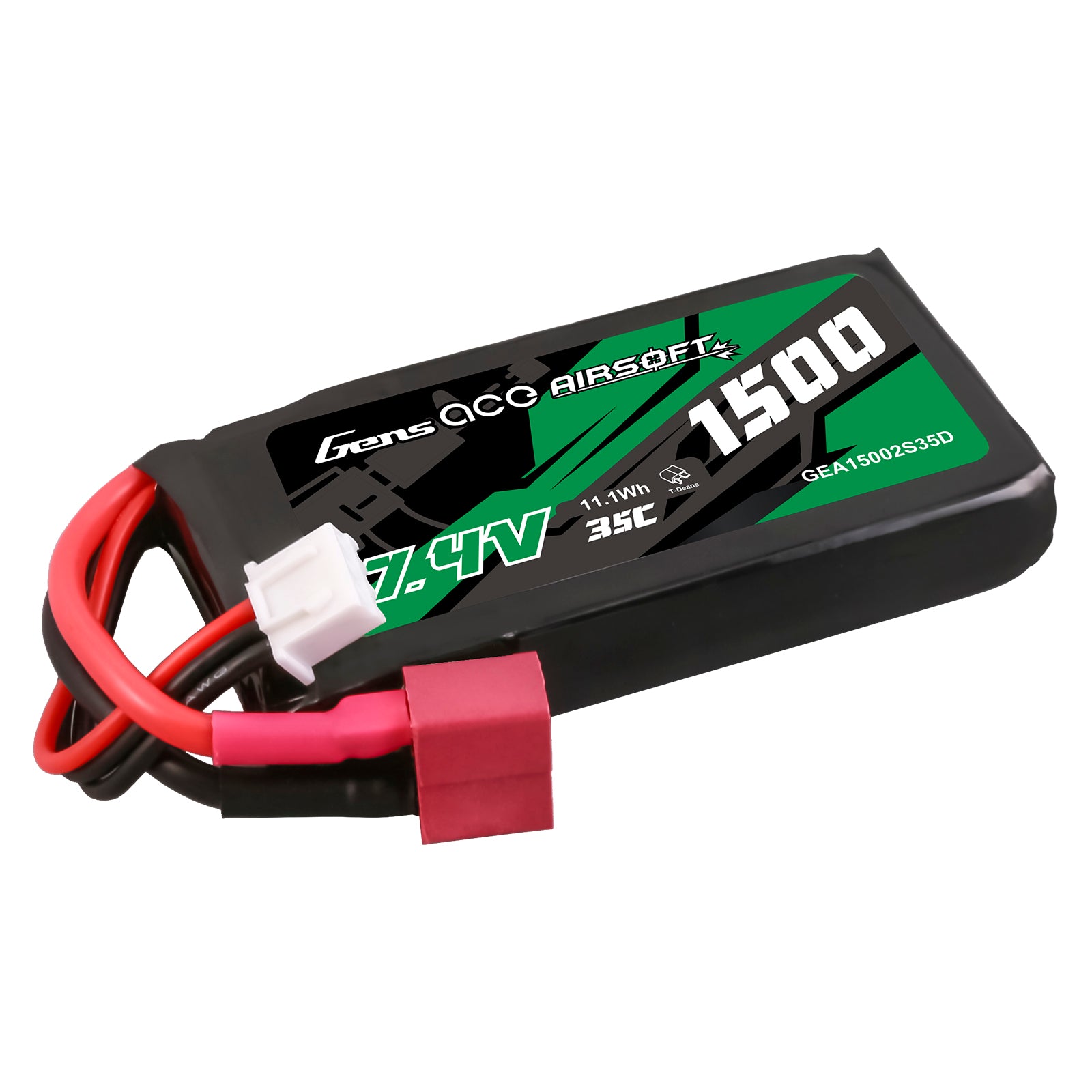 Gens Ace Airsoft Battery 1500mAh 2S 35C 7.4V batterie lipo Deans