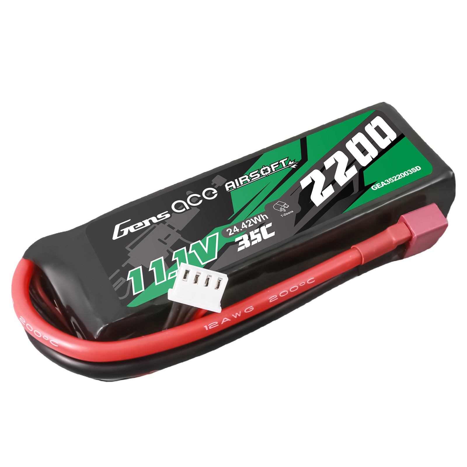 Gens Ace Airsoft 2200mAh 3S 35C batterie Lipo Deans