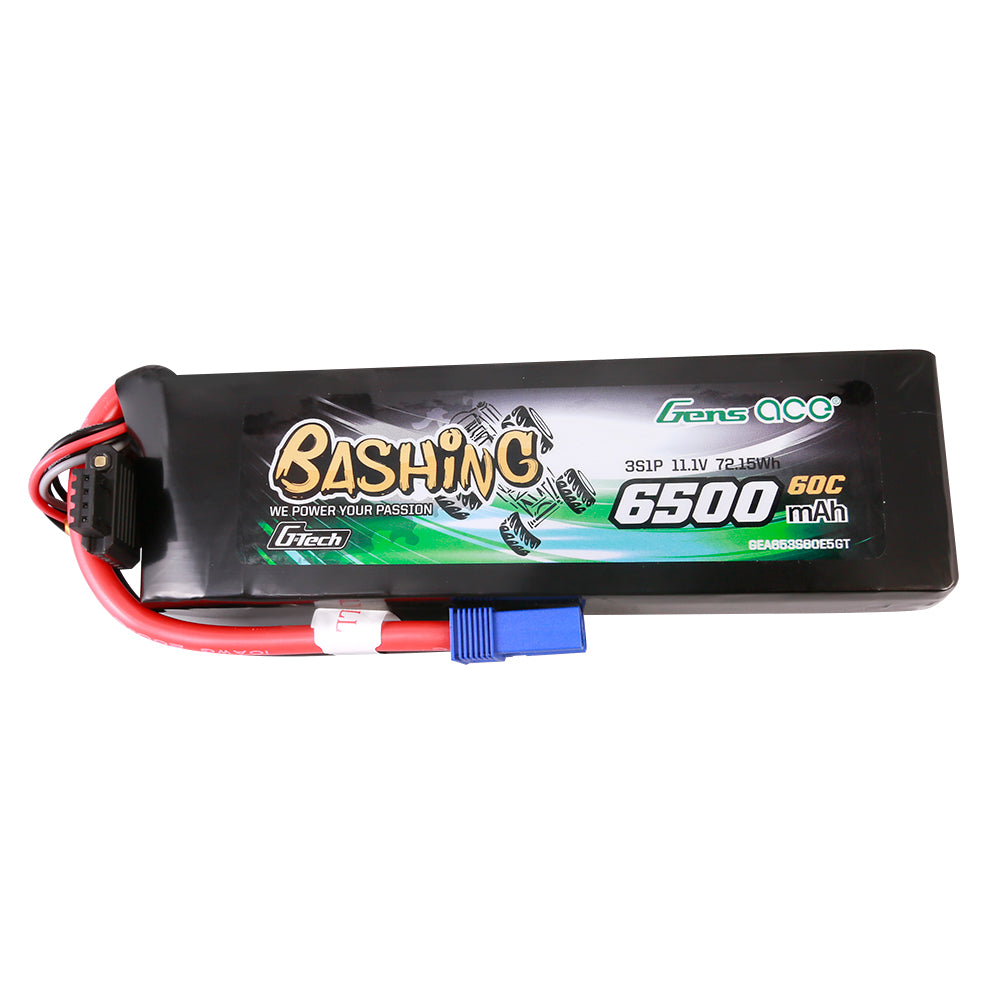 Gens ace Bashing 6500mAh 3S batterie lipo 11.1V EC5