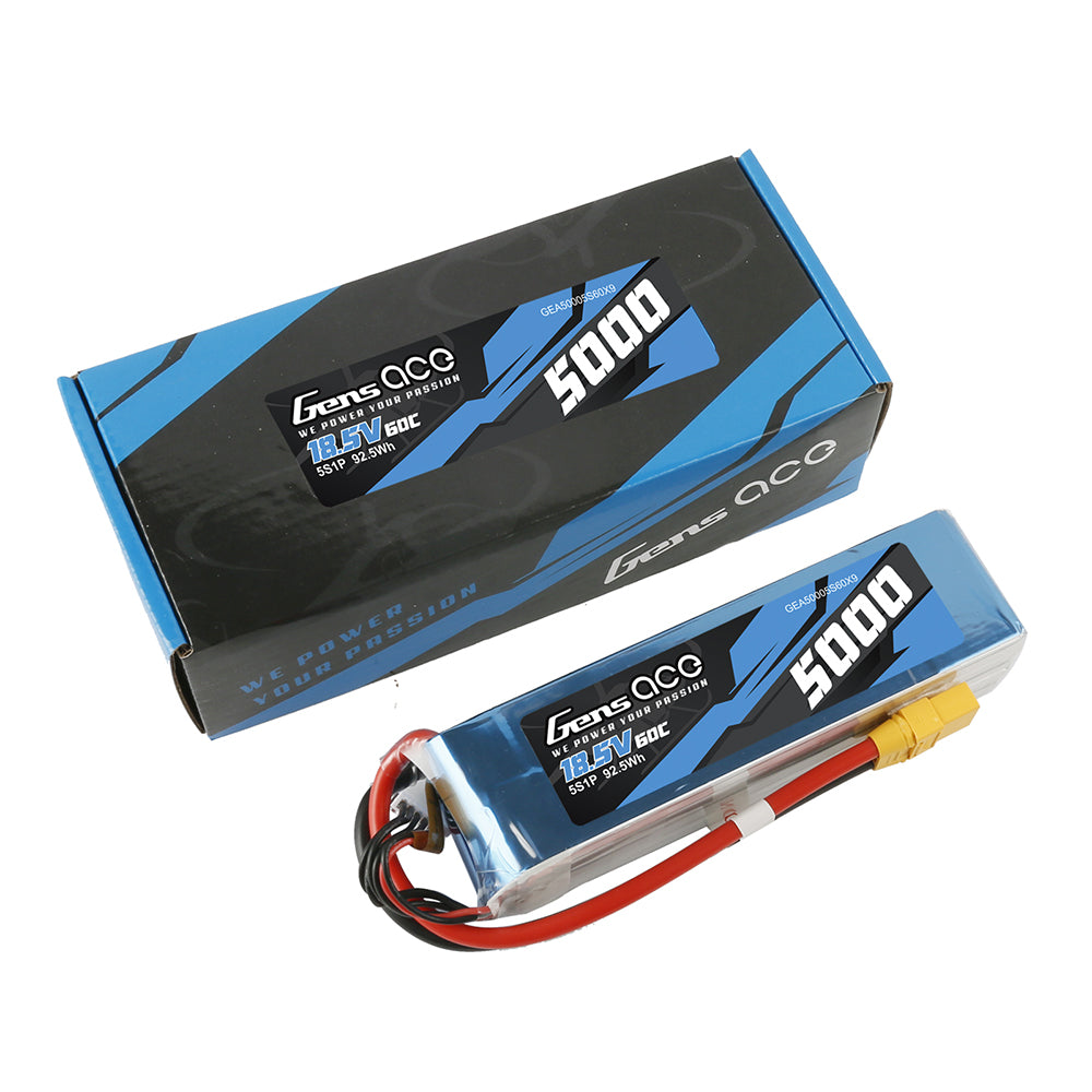 Gens Ace Air Classic 5000mAh 5S batterie LiPo 60C XT90