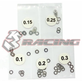3Racing Parts cales inox 3 mm 0.1-0.3 mm 50 pcs