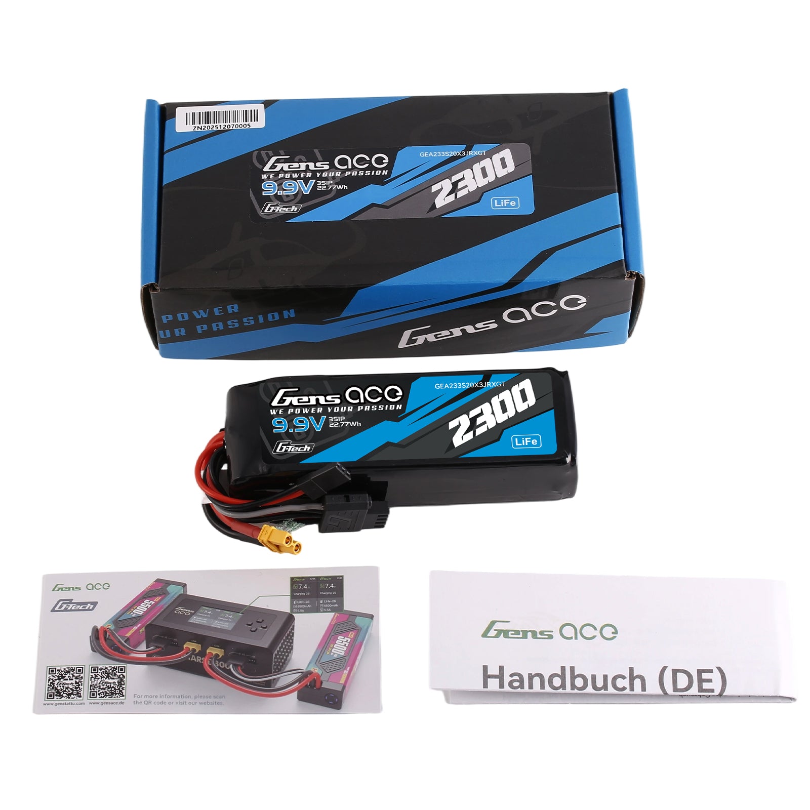 Gens Ace TX/RX batterie LiFe 3S 2300mAh XT30 radio