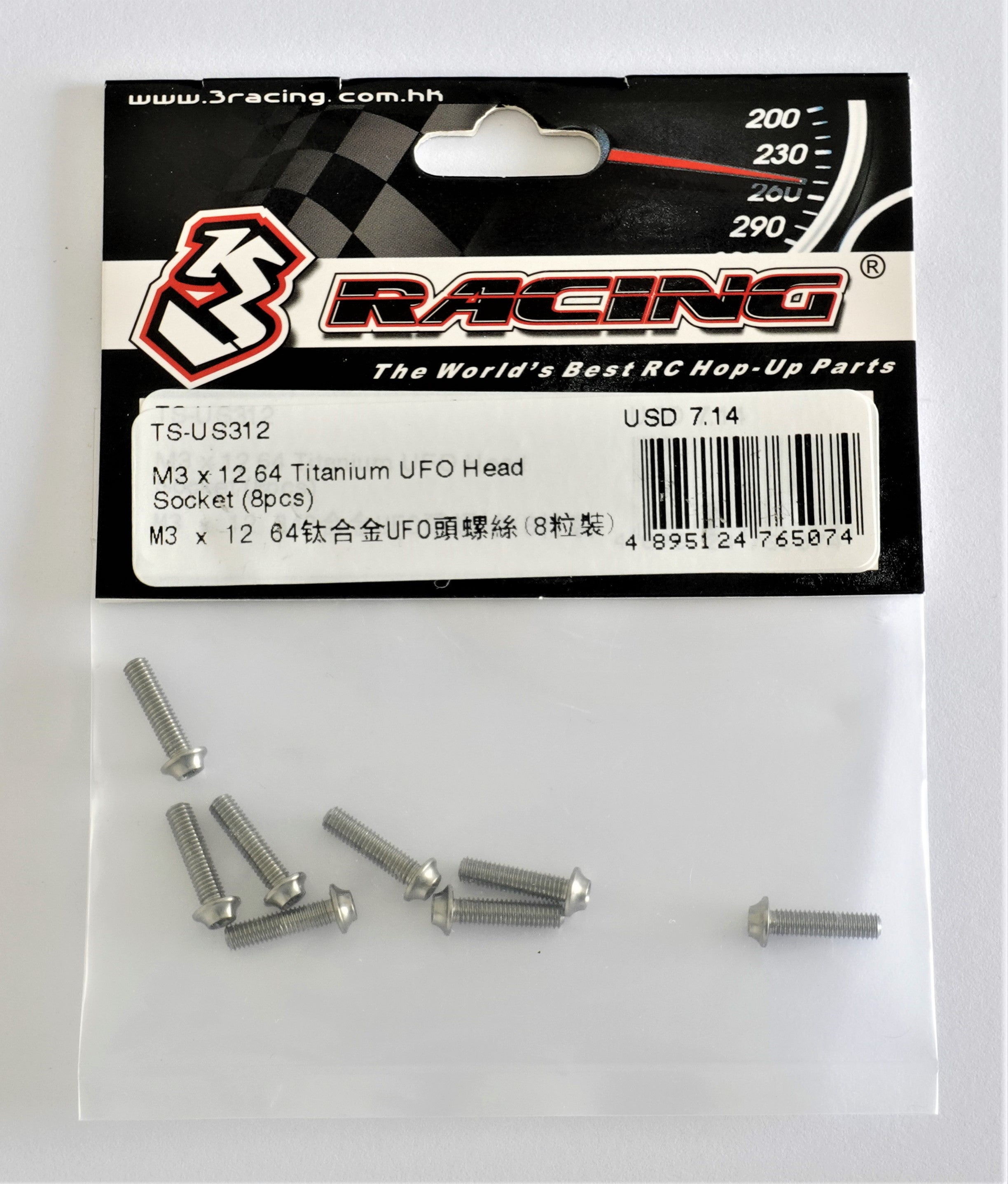 3Racing Parts vis titane UFO 8 mm x8 pour Cero