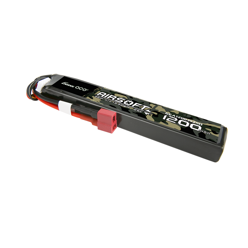 Gens Ace Airsoft Battery lipo 1200mAh 3S 11.1V 25C Deans