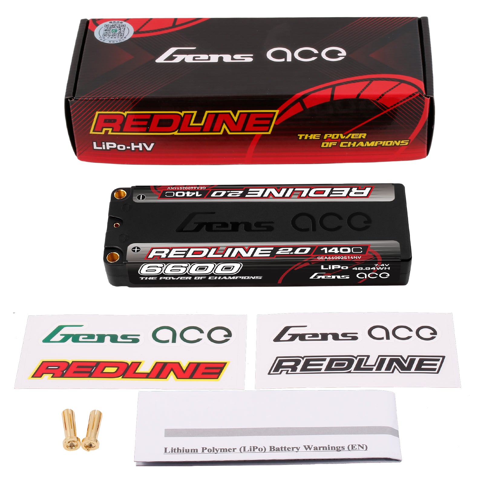 Gens ace Redline 2.0 6600mAh 2S batterie lipo piste 140C