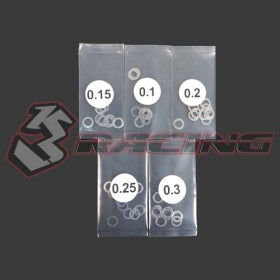 3Racing Parts cales inox 3 mm 0.1-0.3 mm 50 pcs