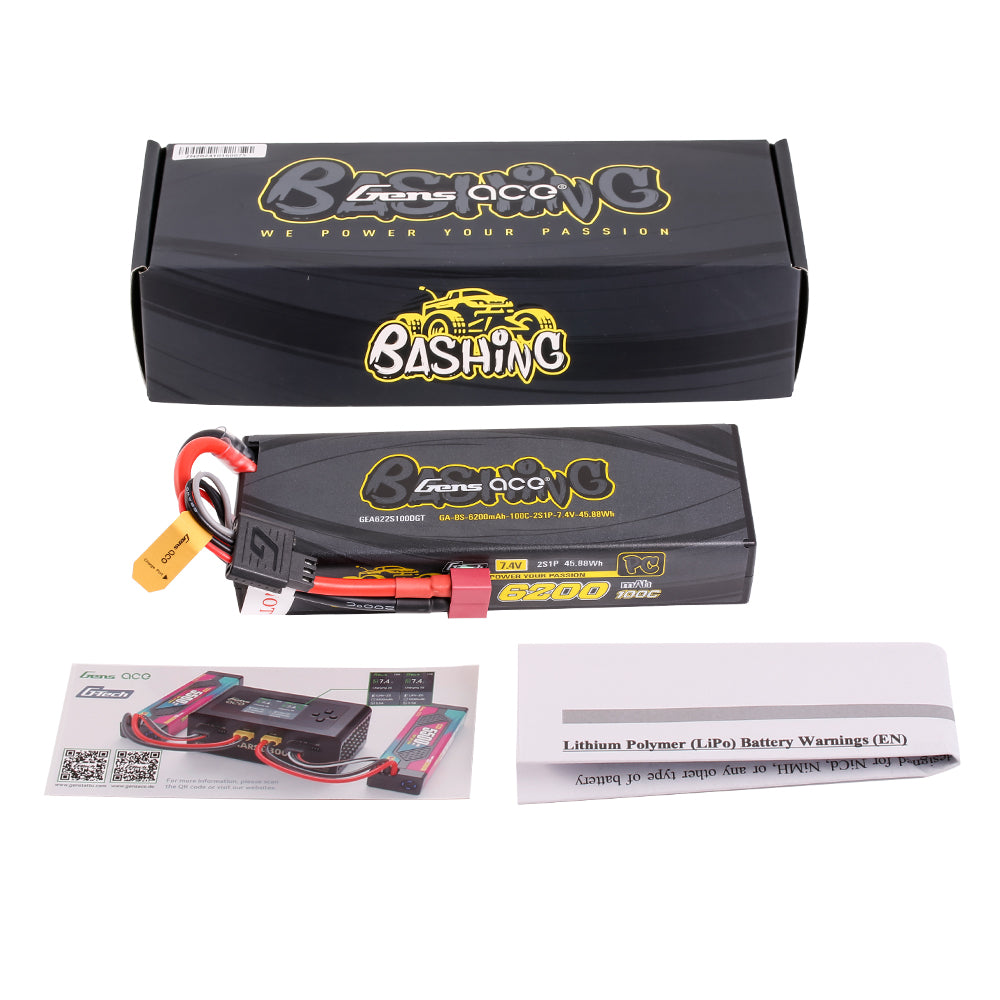 Gens Ace Bashing Pro 6200mAh 2S 7.4V Batterie Lipo Deans