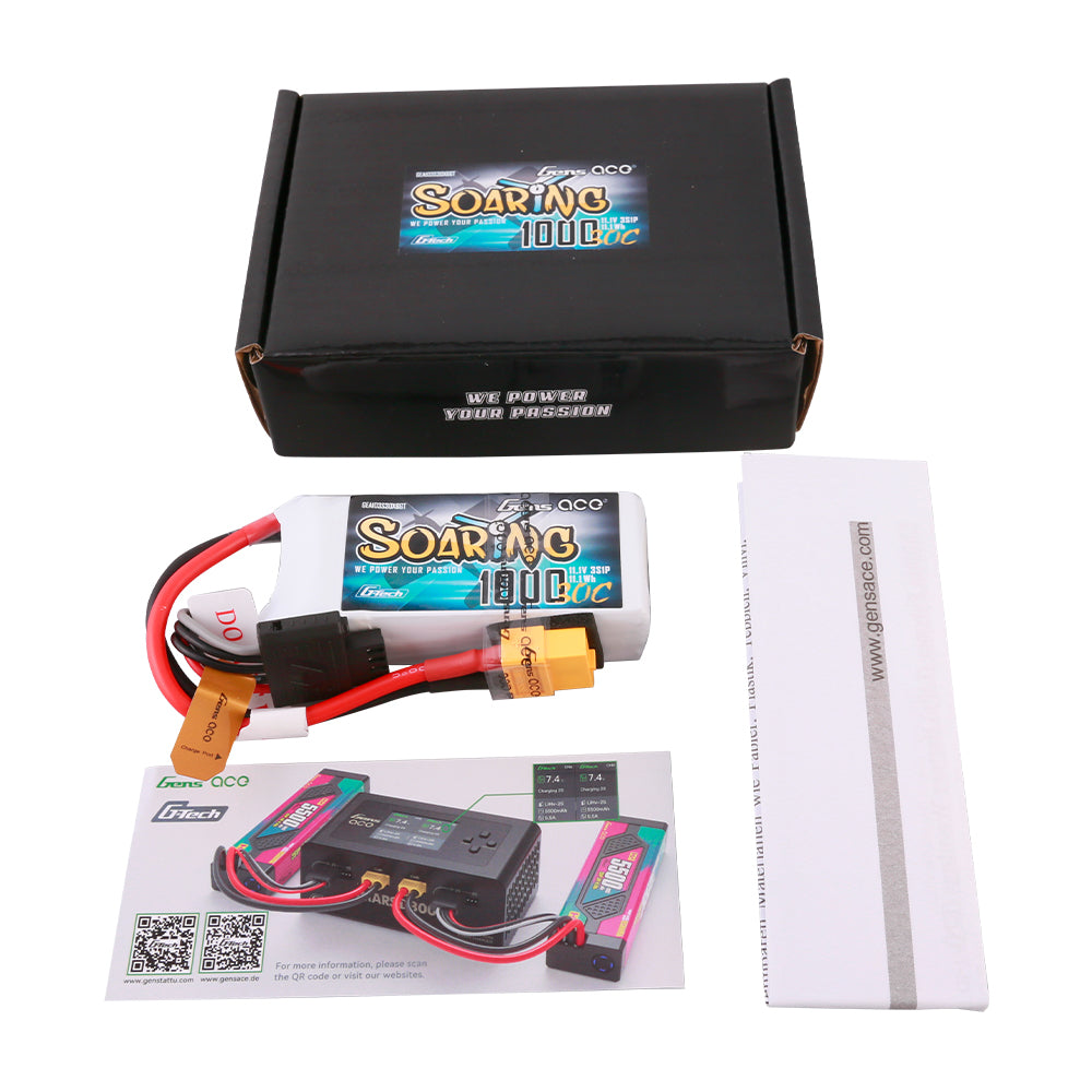 Gens Ace Air Classic 1000mAh 3S 30C batterie LiPo XT60