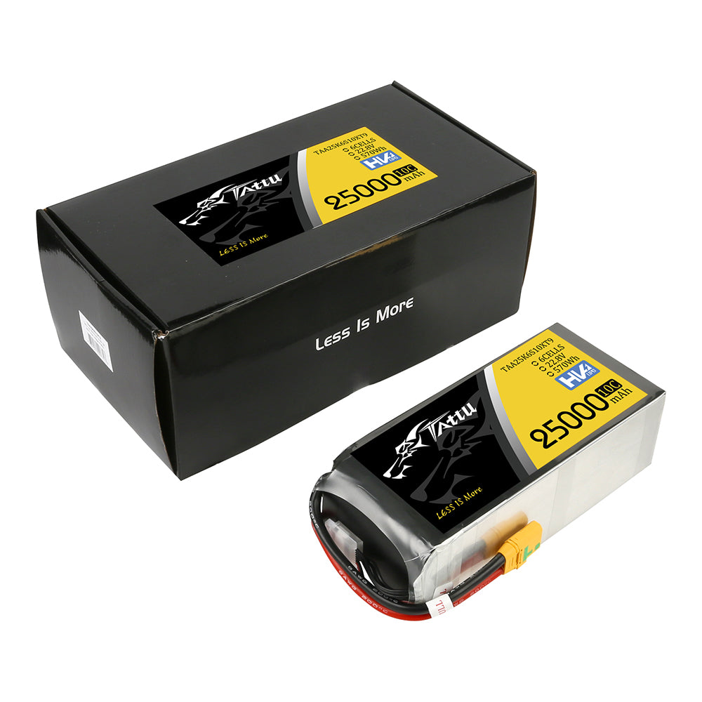 Tattu 25000mAh 6S batterie LiPo HV XT90-S 22.8V 10C