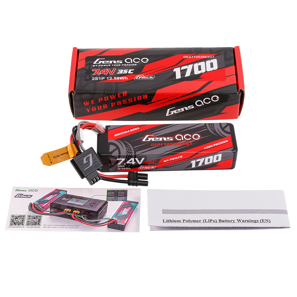 Gens Ace Car Classic 1700mAh 2S batterie LiPo 35C IEC2