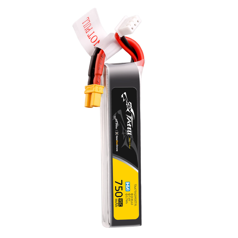 Tattu 750mAh 2S batterie LiPo HV 7.6V 95C XT30 long