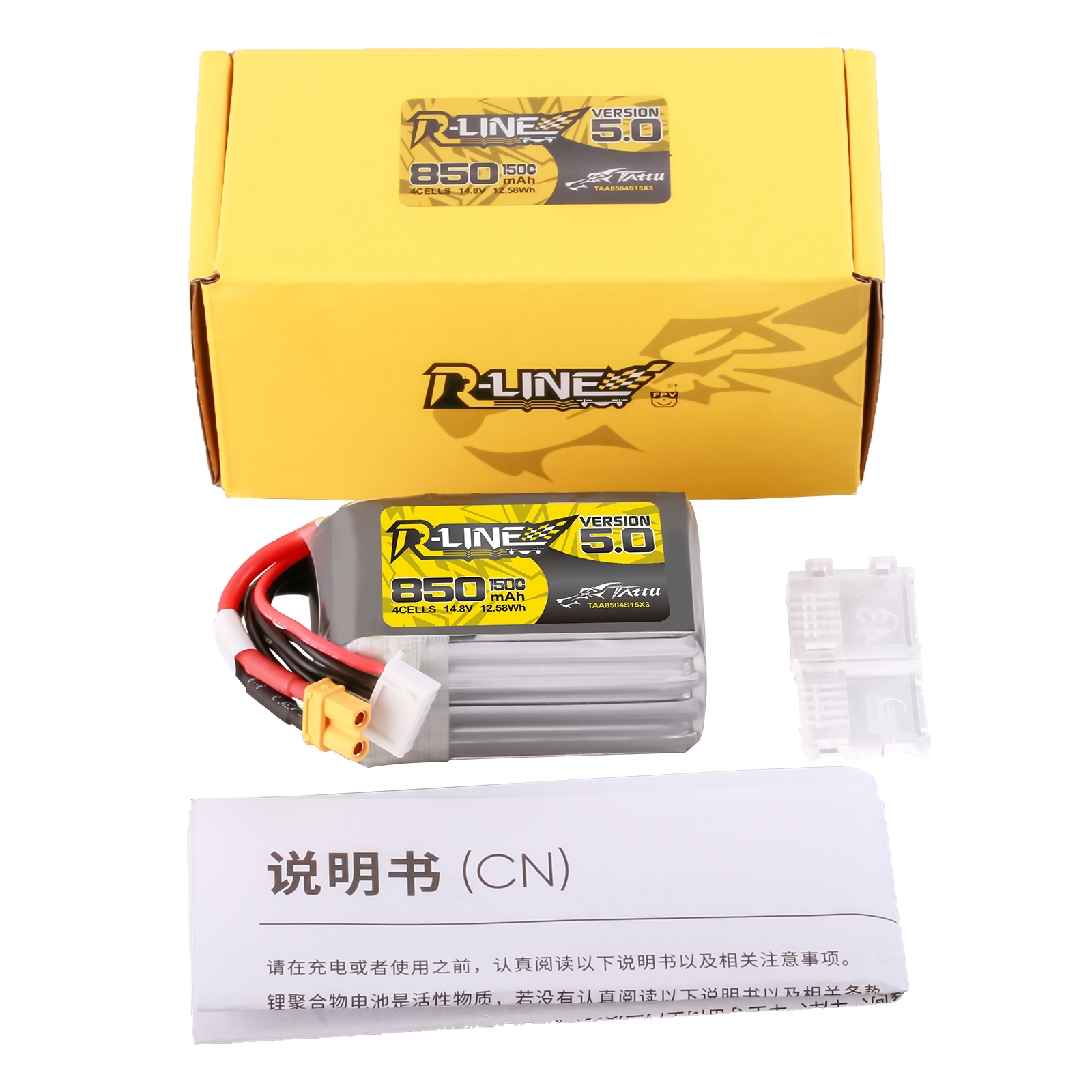 Tattu R-Line 850mAh 4S batterie FPV 14.8V 150C XT30