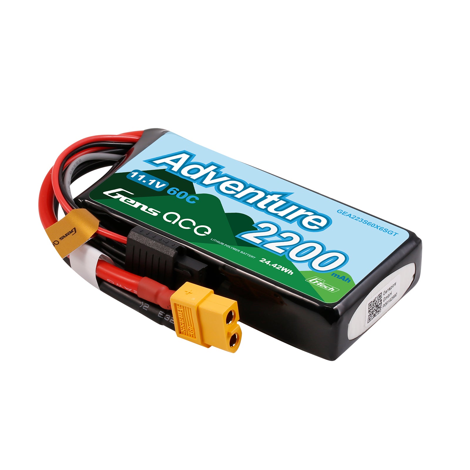 Gens Ace Adventure 2200mAh 3S batterie lipo 11.1V XT60 60C