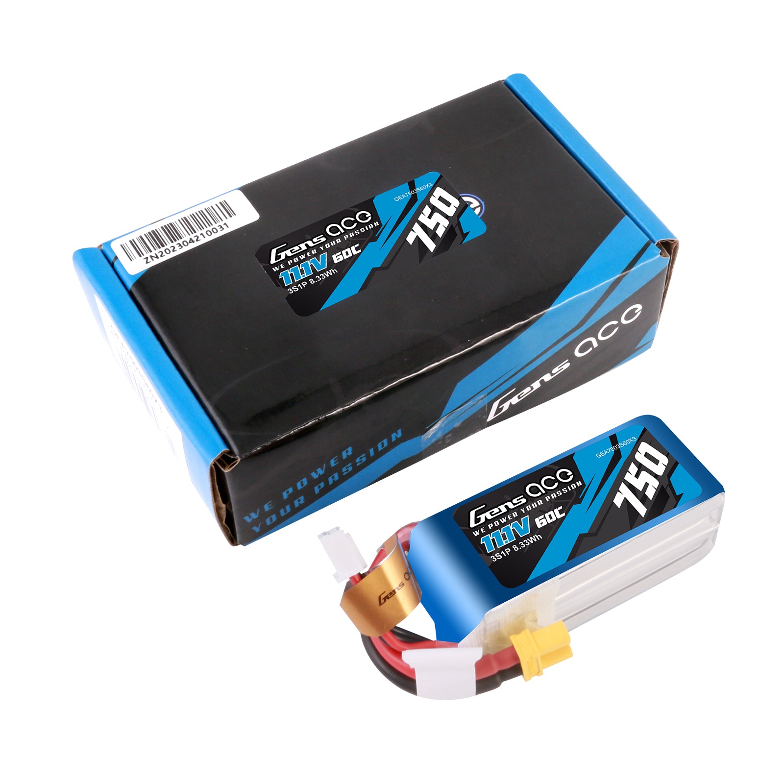 Gens Ace Air Classic 750mAh 3S batterie LiPo XT30 60C