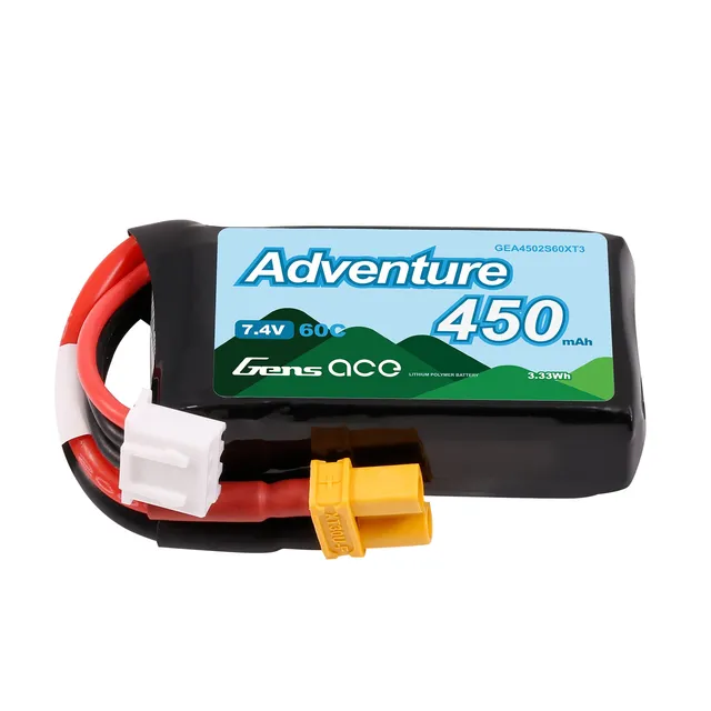 Gens Ace Adventure 450mAh 2S batterie LiPo 7.4V 60C XT30
