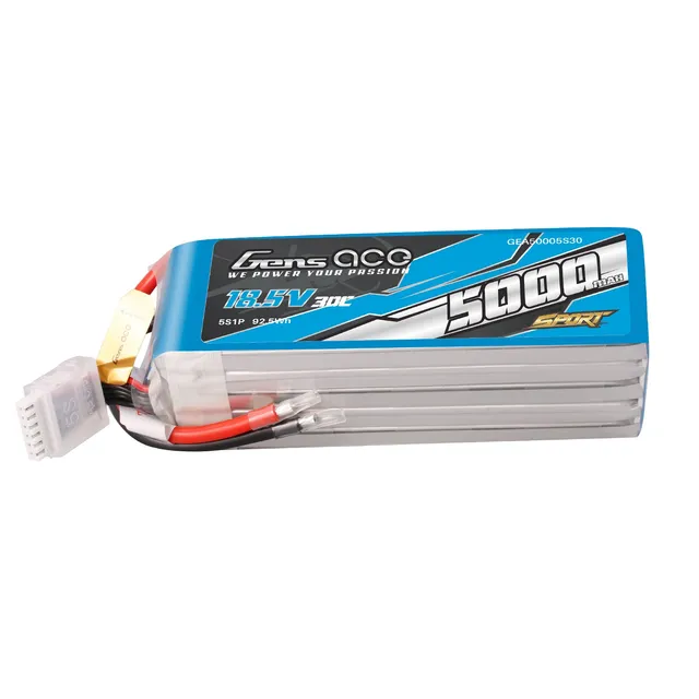 Gens Ace 5000mAh 5S 30C batterie LiPo 18,5V sans prise