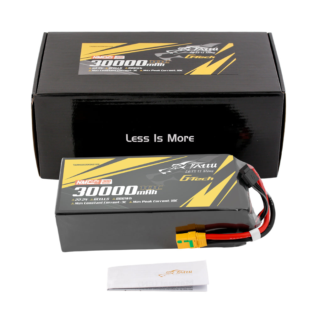 Tattu Semi-Solid 30000mAh 6S batterie LiPo 22.2V XT90S-F