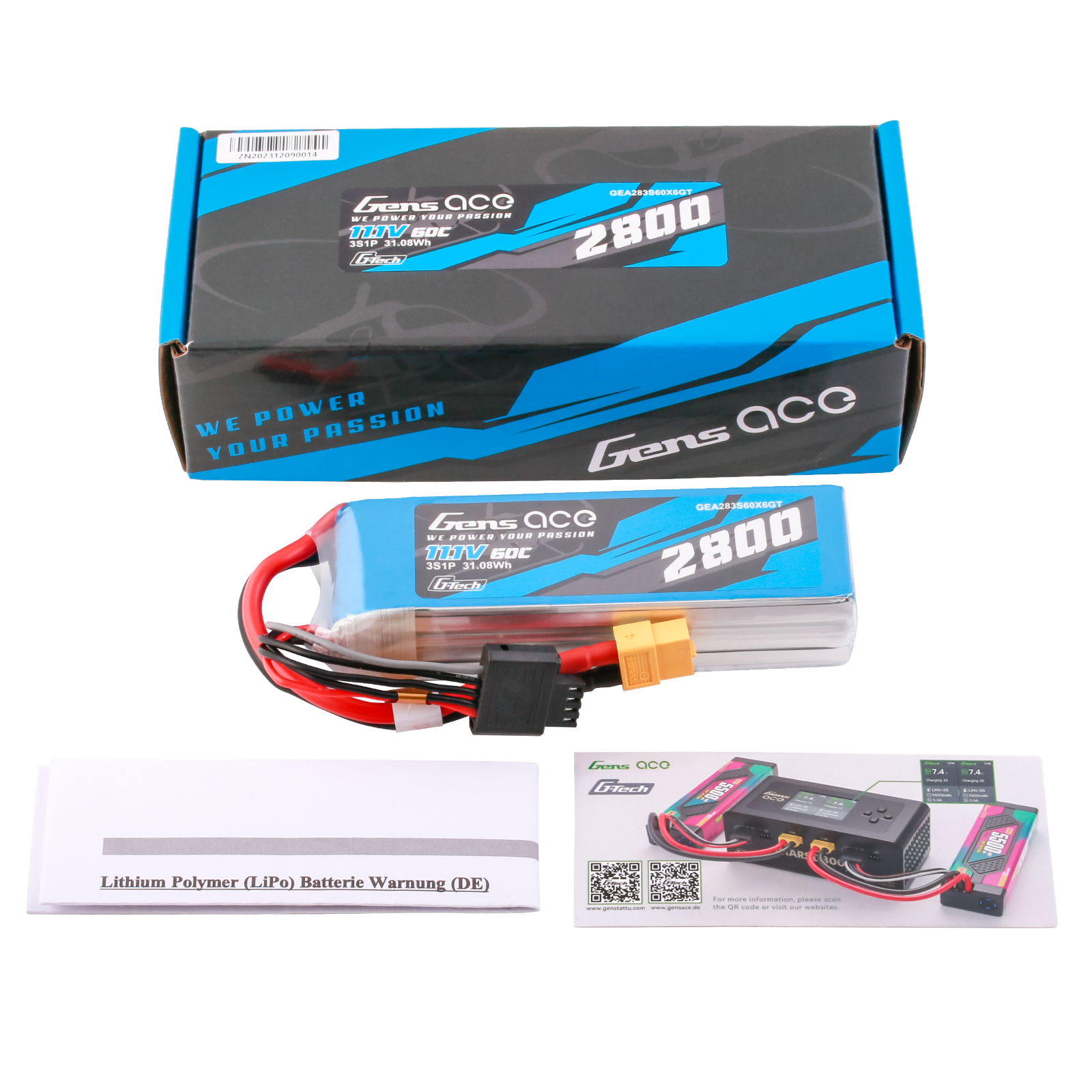 Gens Ace Car Classic 2800mAh 3S batterie LiPo 60C XT60