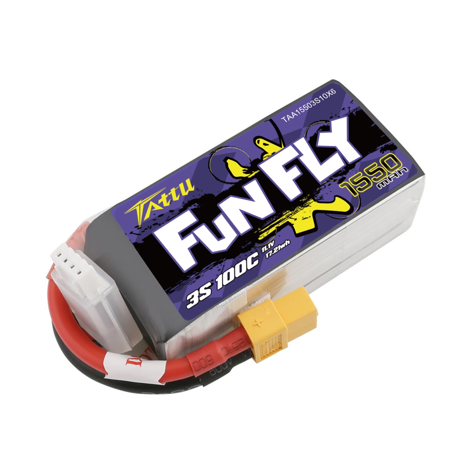 Tattu Funfly 1550mAh 3S batterie LiPo 100C XT60