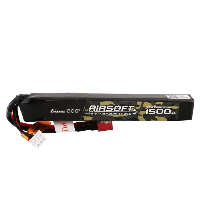 Gens Ace Airsoft Battery 1500mAh 2S batterie lipo 7,4V Deans