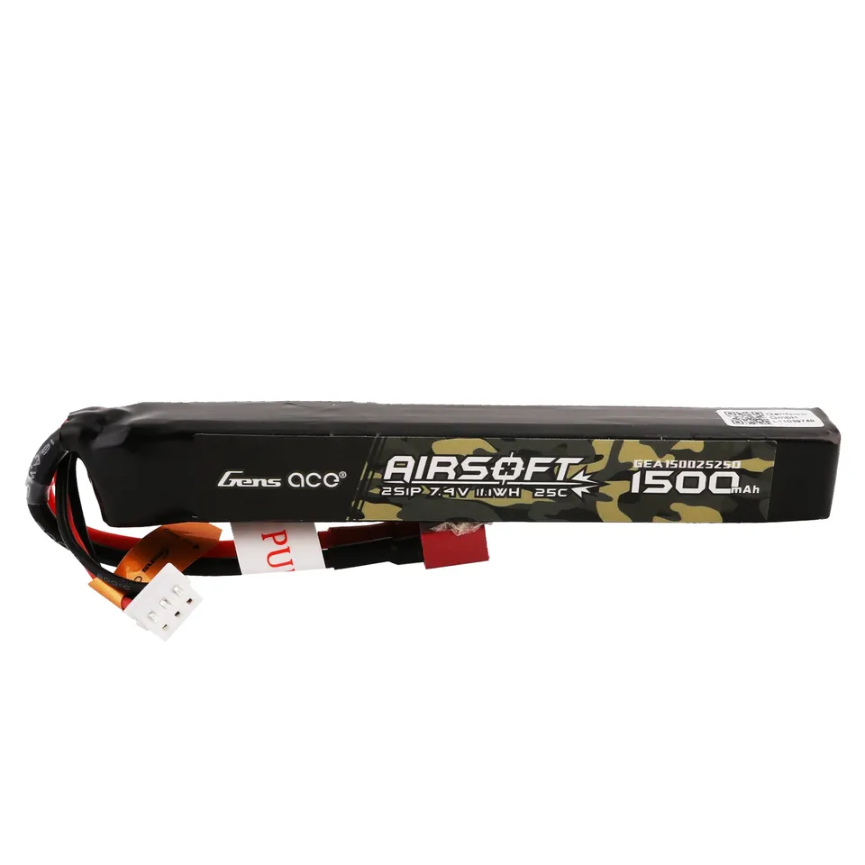 Gens Ace Airsoft Battery 1500mAh 2S batterie lipo 7,4V Deans