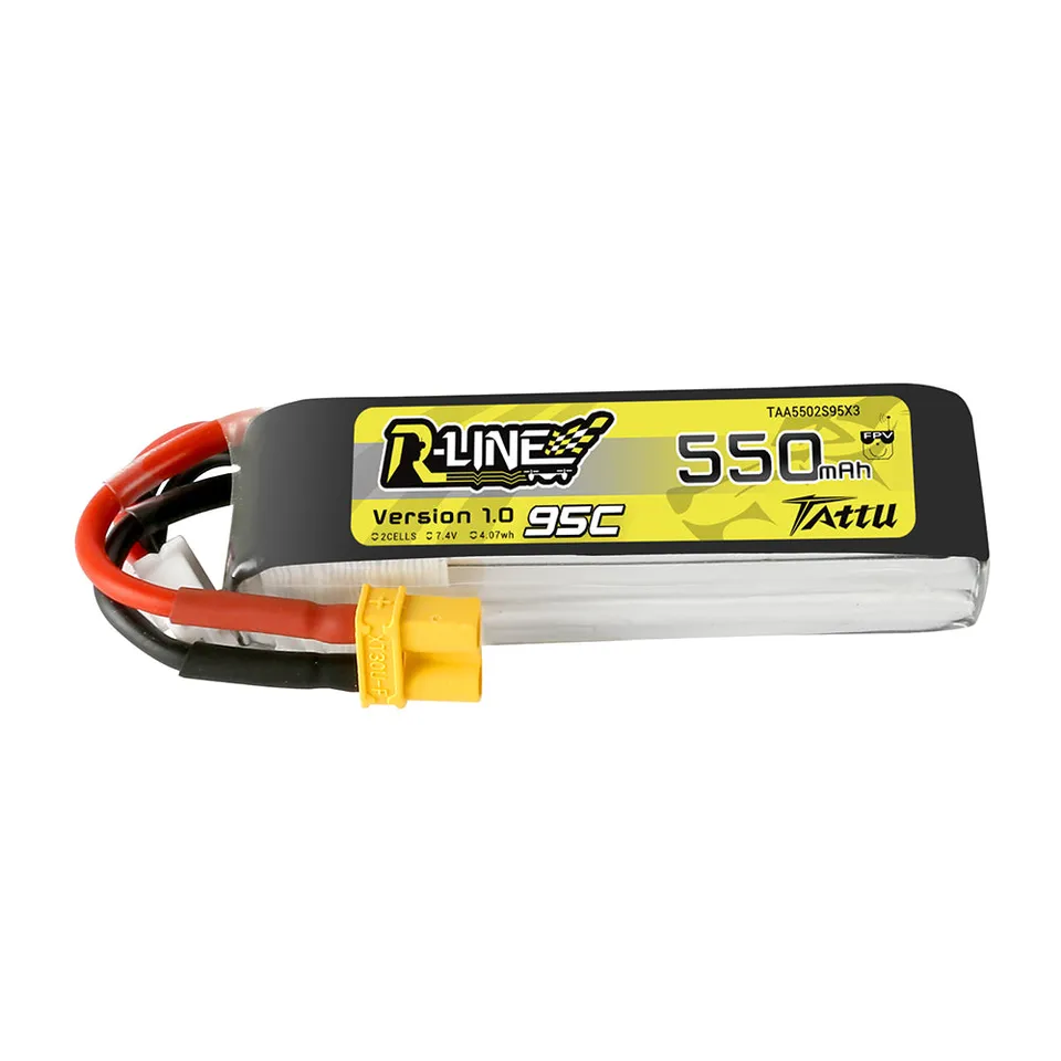 Tattu R-Line 550mAh 2S 95C batterie LiPo 7.4V XT30 FPV Race