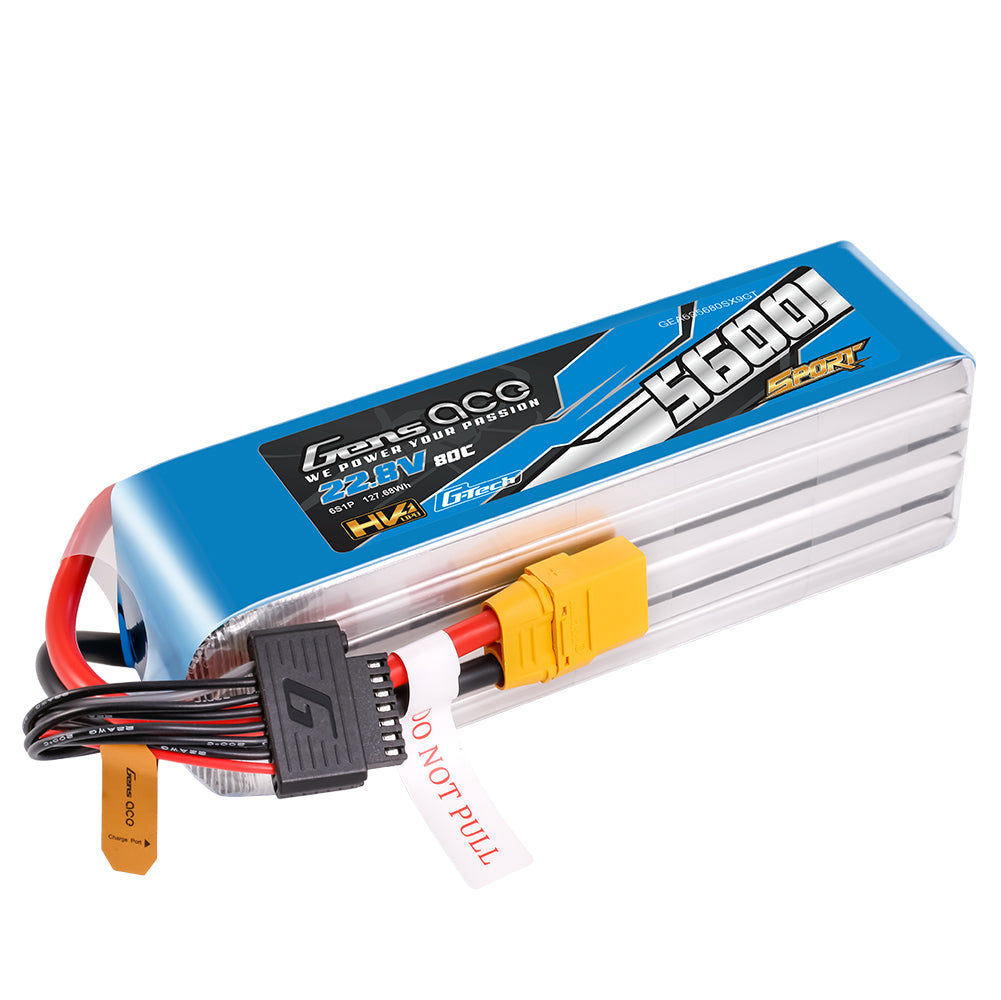 Gens Ace Sport 5600mAh 6S batterie LiPo 22.8V HV 80C XT90