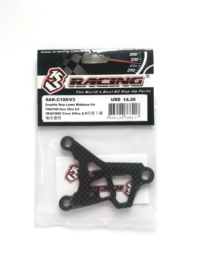 3RACING Cero SAK-C106/V3 Triangle Arrière Graphite Ver.2