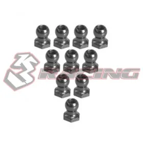 3Racing Parts 3RAC-BS48H5 rotules 4.8mm noir lot 10