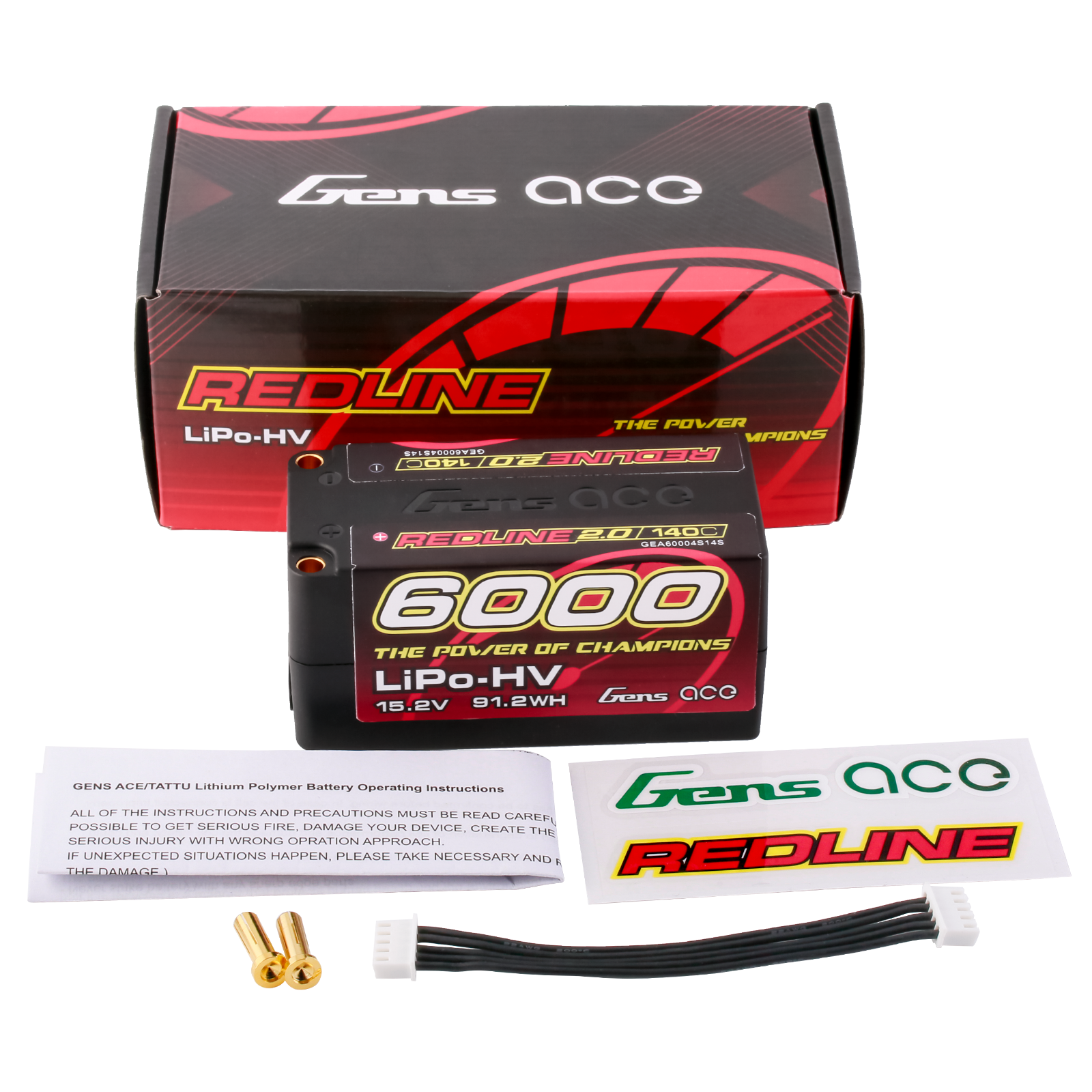 Gens Ace Redline 2.0 Batterie Lipo 6000mAh 4S HV Shorty