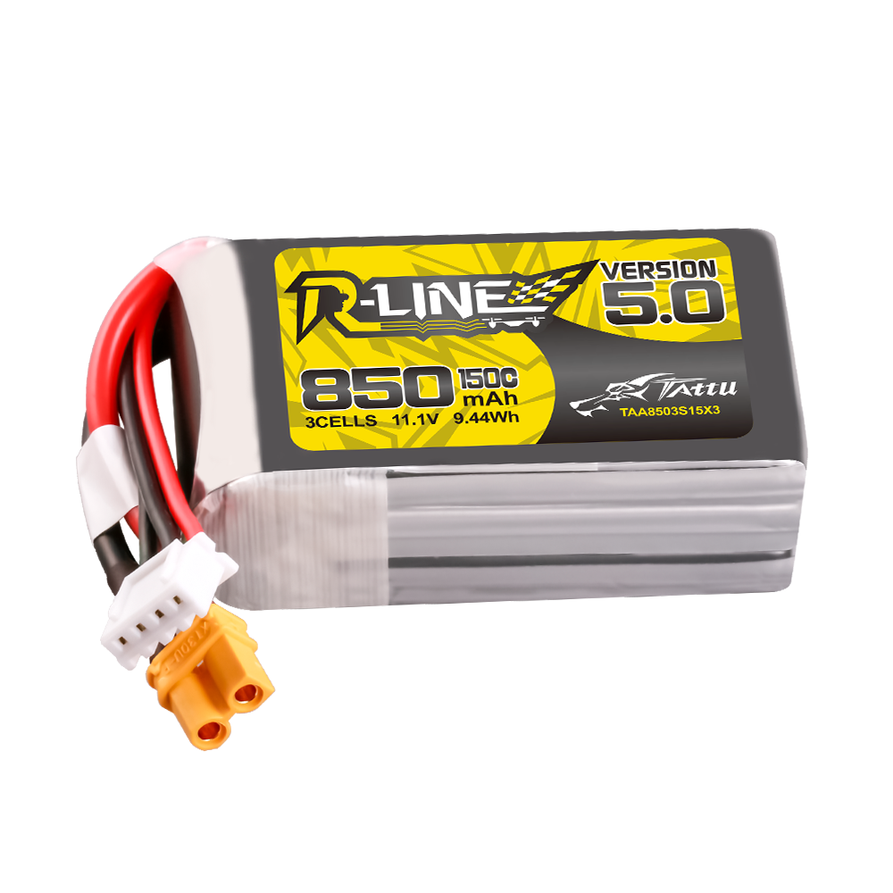 Tattu R-Line 5.0 850mAh 3S 150C batterie LiPo 11,1V XT30