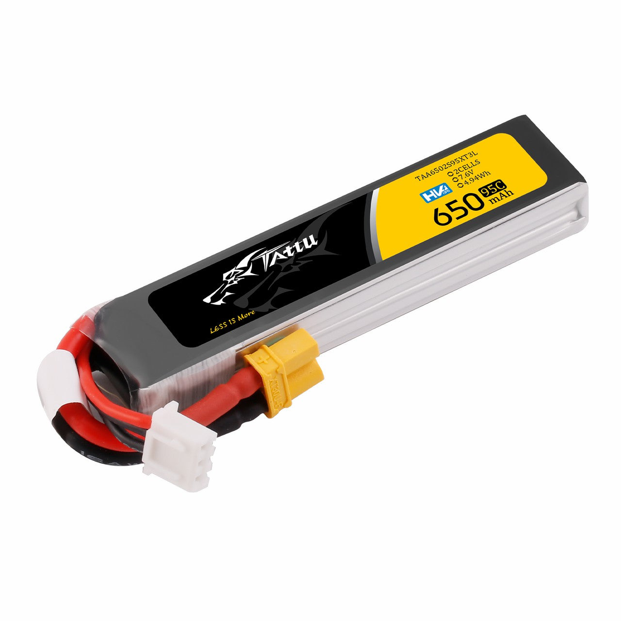 Tattu 650mAh 2S 95C batterie LiPo HV XT30 7,6V