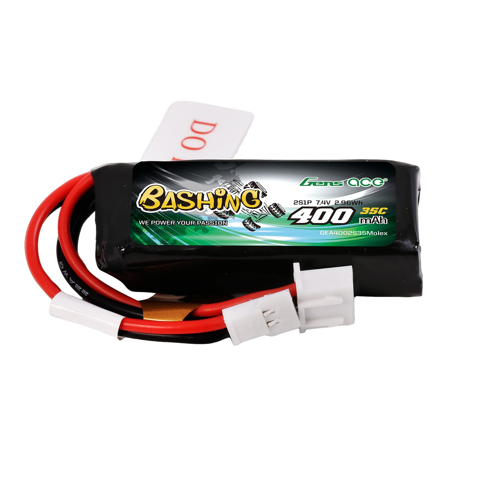 Gens Ace Bashing 400mAh 2S 35C batterie LiPo Molex