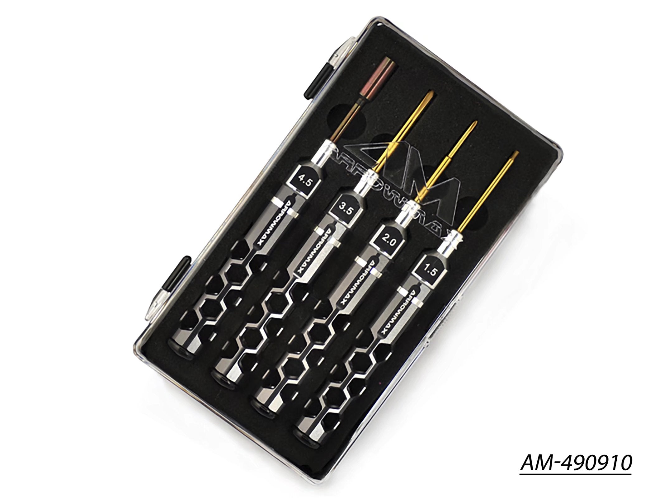 Arrowmax Tools AM-490910 mini coffret outils 4 pièces nid abeille