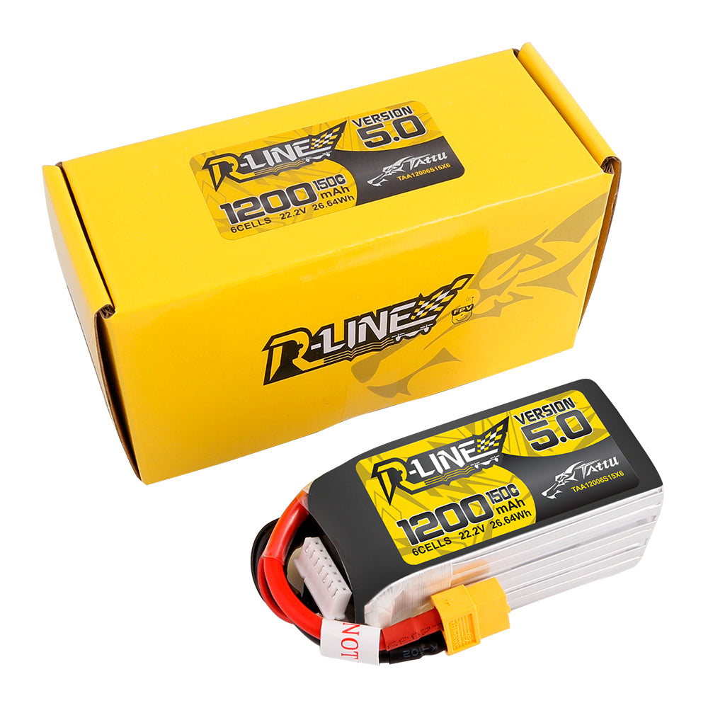 Tattu R-Line 1200mAh 6S 150C Batterie LiPo XT60 V5