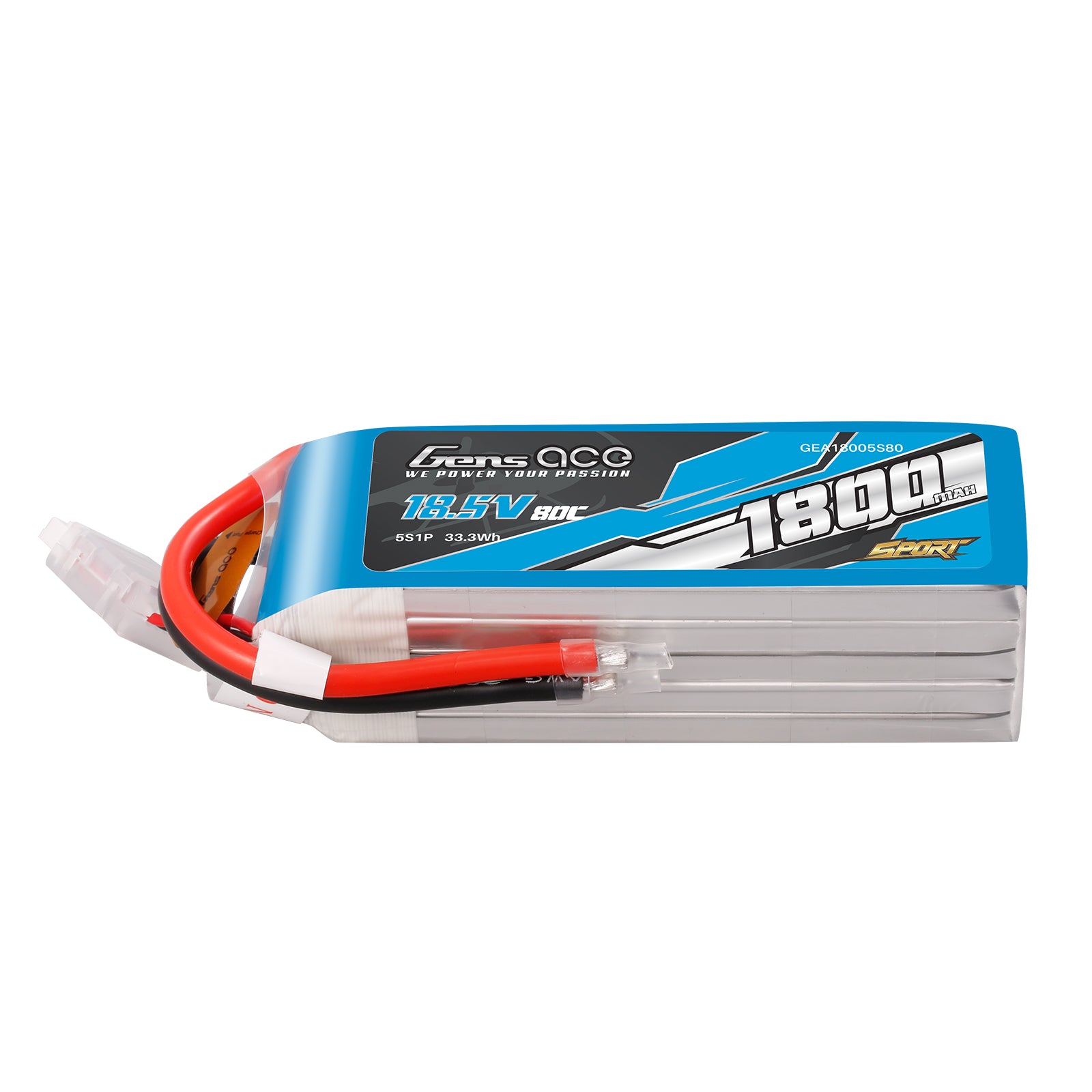 Gens Ace Sport 1800mAh 5S batterie LiPo 18.5V 80C F5B