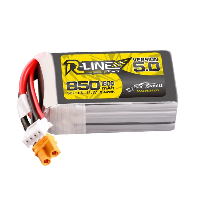 Tattu R-Line 5.0 850mAh 3S 150C batterie LiPo 11,1V XT30