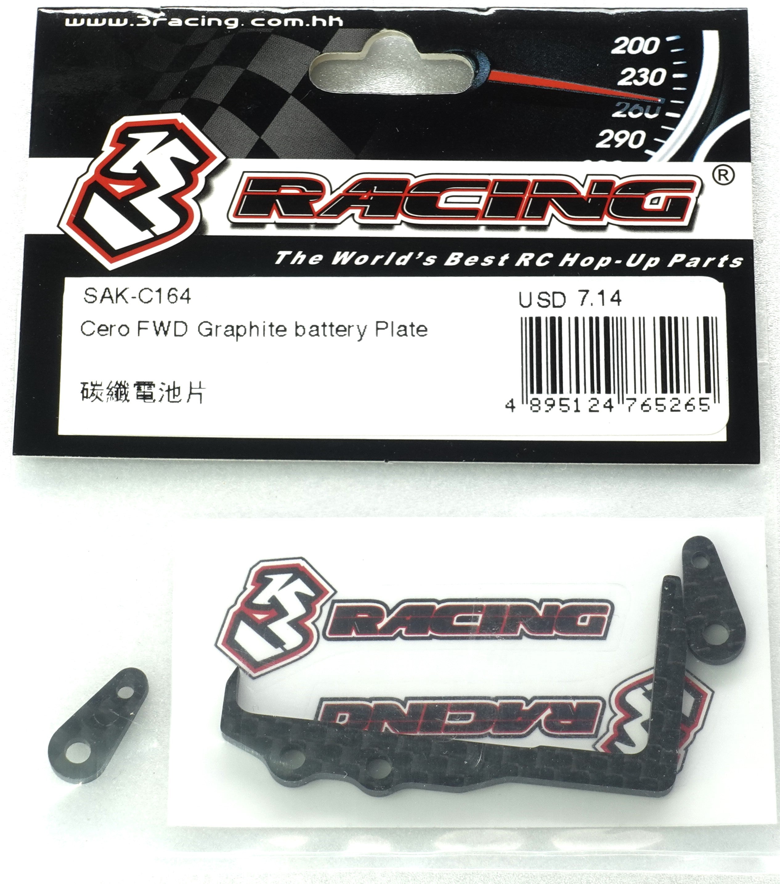3Racing Cero SAK-C164 platine batterie graphite FWD