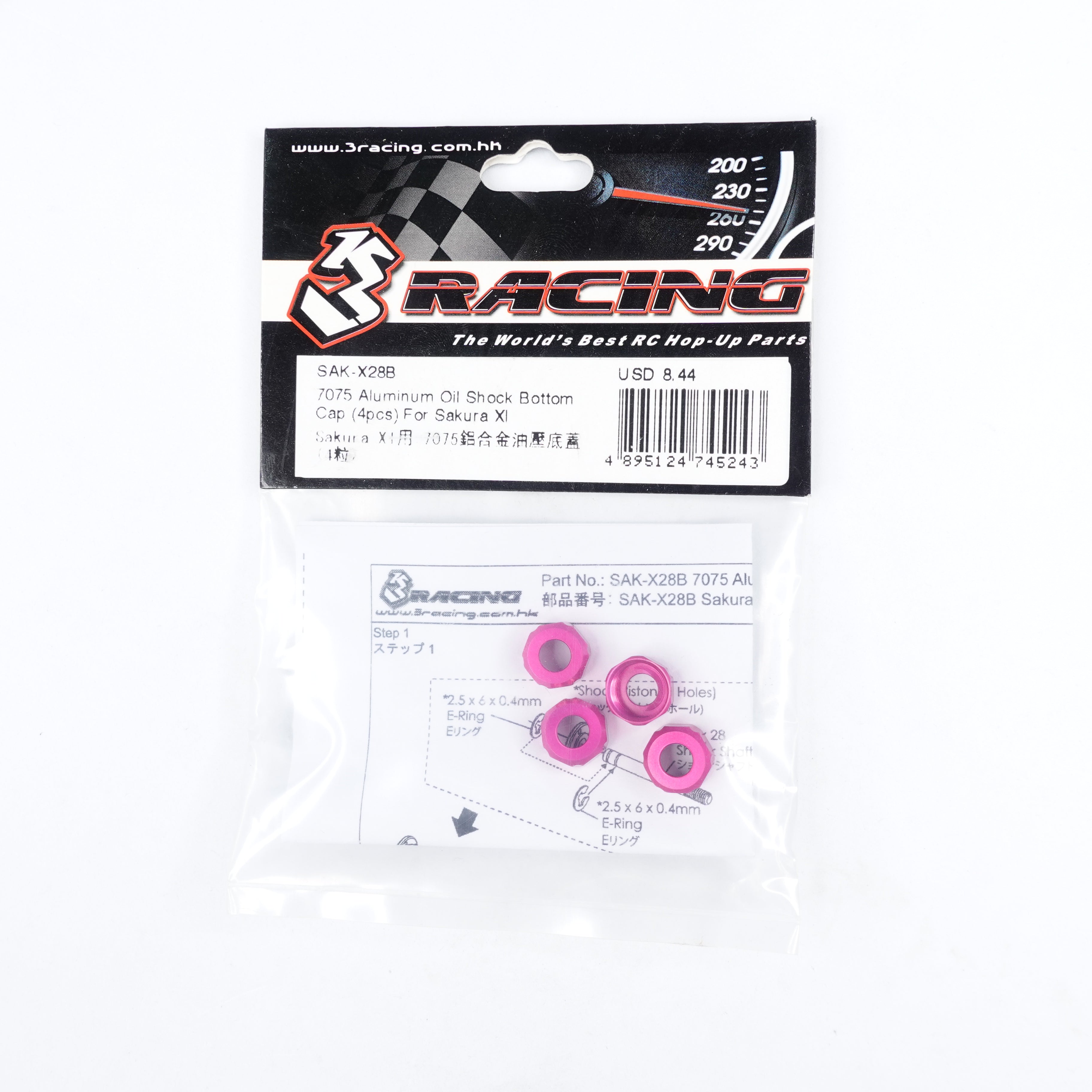 3Racing Sakura SAK-X28B bouchon amortisseur alu x4