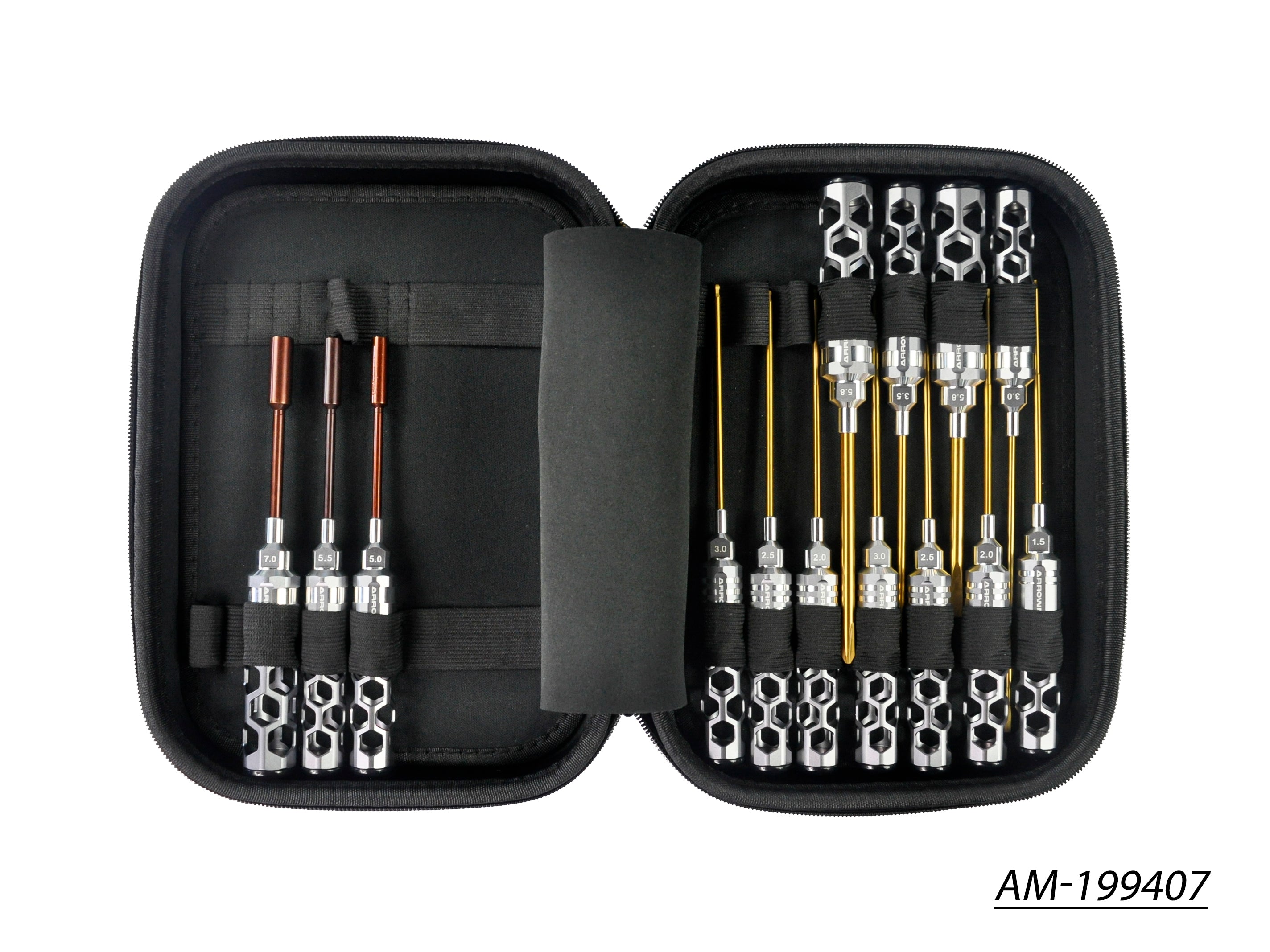 Arrowmax Tools Set AM-199407 Honeycomb 14 pcs + sac